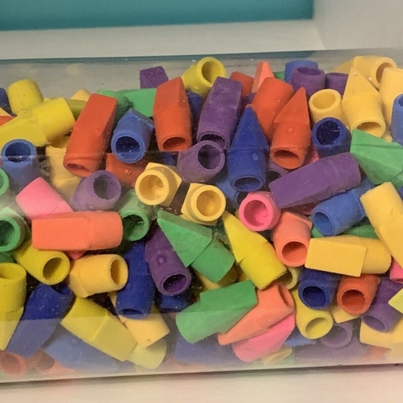 400 Pcs Pencil Top Erasers Chisel Shape Cap Erasers In 8 Assorted Colors NEW Lot - Picture 3 of 8